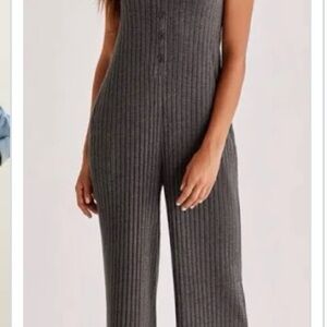 Z Supply Charcoal Ribbed Jumpsuit